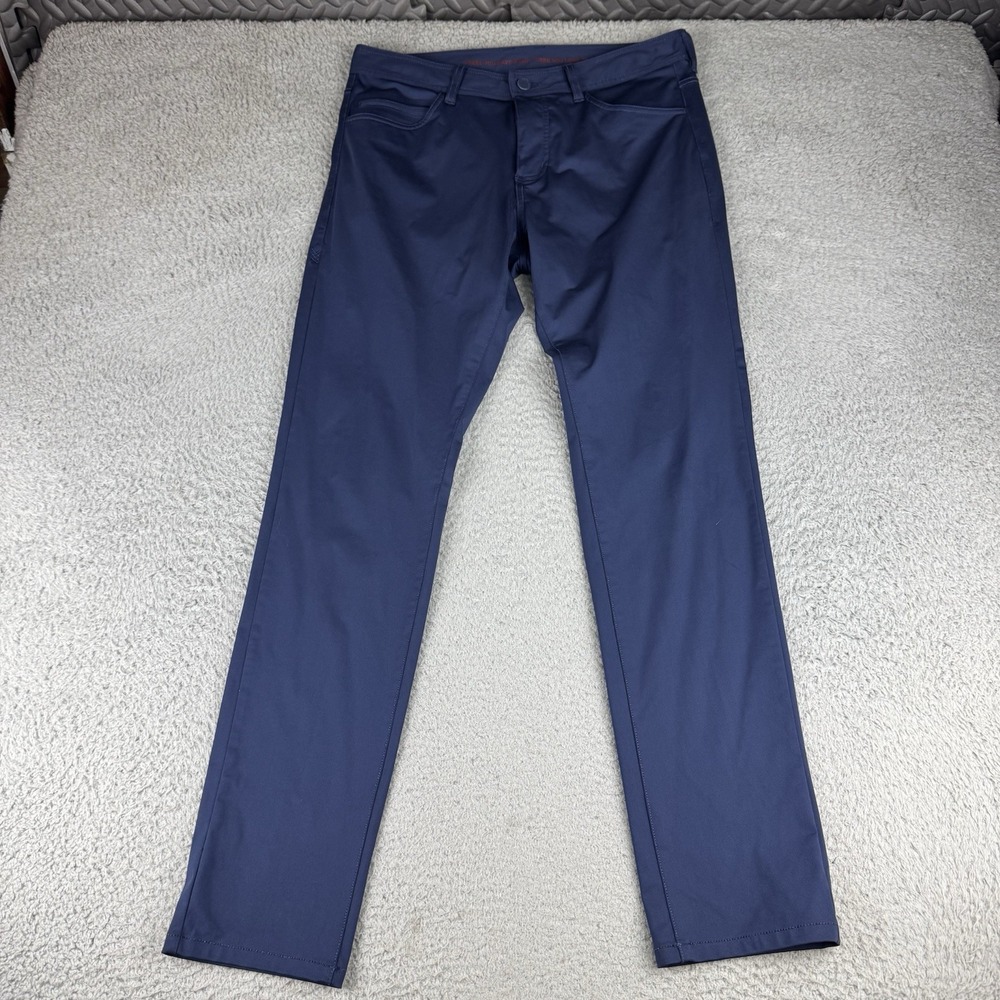 Rhone Commuter Five Pocket Pants Mens 33 Blue Stretch Mid Rise Straight Leg